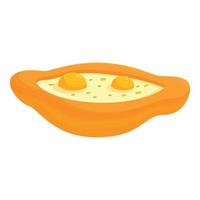 Egg khachapuri icon cartoon vector. Bread cuisine vector