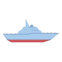 Military boat icon cartoon vector. Navy ship vector