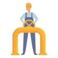 Work system icon cartoon vector. Gas worker vector