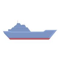 vector de dibujos animados de icono de acorazado. barco militar