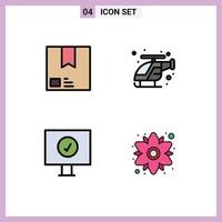 4 Creative Icons Modern Signs and Symbols of deliver help package emergency computer Editable Vector Design Elements