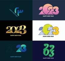 Big Set of 2023 Happy New Year logo text design 2023 number design template vector