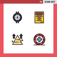 4 iconos creativos signos y símbolos modernos de libro de éxito de calibre enfermedad de montaña elementos de diseño vectorial editables vector