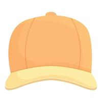 vector de dibujos animados de icono de tapa amarilla. gorra de béisbol