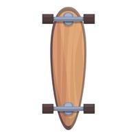 vector de dibujos animados de icono de longboard de rueda. tablero retro