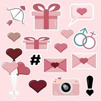 A set of Valentine's day elements. vector