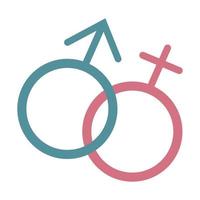 Gender symbol pink and blue icon vector