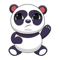 Cute kawaii baby panda sitting raising hand cartoon character vector icon  illustration. Children illustration animal nature concept. Flat Cartoon  Style 22518779 Vector Art at Vecteezy