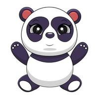 Cute Panda Laughing Cartoon Vector Icon Illustration. Animal Nature Icon Concept Isolated Premium Vector. Flat Cartoon Style