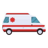 vector de dibujos animados de icono de ambulancia de tráfico. coche de emergencia