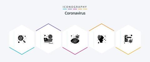 Coronavirus 25 Glyph icon pack including locked. virus. eye. runny. allergy vector