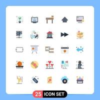 25 Thematic Vector Flat Colors and Editable Symbols of safety protection chair protect up Editable Vector Design Elements