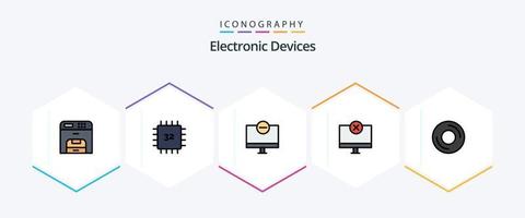 Devices 25 FilledLine icon pack including gadget. devices. hardware. computers. hardware vector