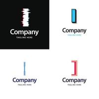 letra i diseño de paquete de logotipo grande diseño de logotipos creativos y modernos para su negocio vector