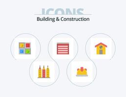 Building And Construction Flat Icon Pack 5 Icon Design. . house. window. construction. house vector