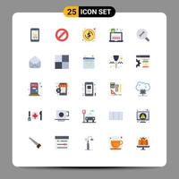 25 Universal Flat Color Signs Symbols of bone laptop ramadan security money Editable Vector Design Elements