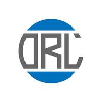 diseño de logotipo de letra orl sobre fondo blanco. concepto de logotipo de círculo de iniciales creativas de orl. diseño de letras orl. vector