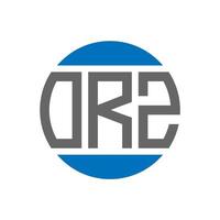 diseño de logotipo de letra orz sobre fondo blanco. concepto de logotipo de círculo de iniciales creativas de orz. diseño de letras orz. vector