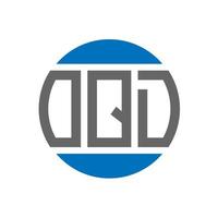 diseño de logotipo de letra oqd sobre fondo blanco. concepto de logotipo de círculo de iniciales creativas oqd. diseño de letras oqd. vector