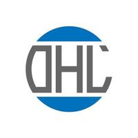 diseño del logotipo de la letra ohl sobre fondo blanco. concepto de logotipo de círculo de iniciales creativas de ohl. diseño de letras ohl. vector