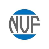 diseño de logotipo de letra nvf sobre fondo blanco. concepto de logotipo de círculo de iniciales creativas nvf. diseño de letras nvf. vector