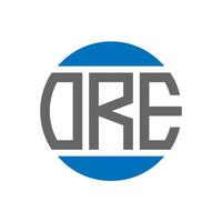 ORE letter logo design on white background. ORE creative initials circle logo concept. ORE letter design. vector