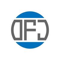 OFJ letter logo design on white background. OFJ creative initials circle logo concept. OFJ letter design. vector