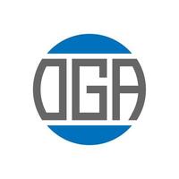 diseño de logotipo de letra oga sobre fondo blanco. concepto de logotipo de círculo de iniciales creativas de oga. diseño de letras oga. vector