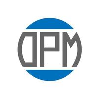 diseño de logotipo de letra opm sobre fondo blanco. concepto de logotipo de círculo de iniciales creativas de opm. diseño de letras opm. vector