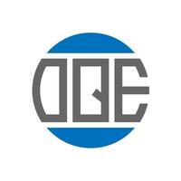 diseño de logotipo de letra oqe sobre fondo blanco. concepto de logotipo de círculo de iniciales creativas oqe. diseño de letras oqe. vector