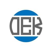 diseño de logotipo de letra oek sobre fondo blanco. concepto de logotipo de círculo de iniciales creativas oek. diseño de letras oek. vector