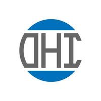 OHI letter logo design on white background. OHI creative initials circle logo concept. OHI letter design. vector