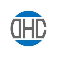 diseño de logotipo de letra ohc sobre fondo blanco. concepto de logotipo de círculo de iniciales creativas ohc. diseño de letras ohc. vector