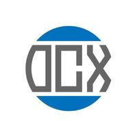 OCX letter logo design on white background. OCX creative initials circle logo concept. OCX letter design. vector
