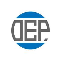 diseño de logotipo de letra oep sobre fondo blanco. concepto de logotipo de círculo de iniciales creativas oep. diseño de carta oep. vector