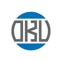 OKU letter logo design on white background. OKU creative initials circle logo concept. OKU letter design. vector