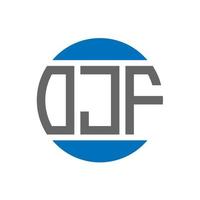 diseño de logotipo de letra ojf sobre fondo blanco. concepto de logotipo de círculo de iniciales creativas de ojf. diseño de la carta ojf. vector