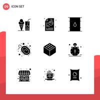 9 Creative Icons Modern Signs and Symbols of edge research container virus bacteria Editable Vector Design Elements