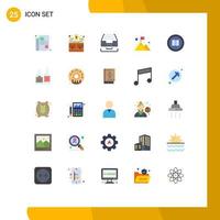 Universal Icon Symbols Group of 25 Modern Flat Colors of winner strategy archive mountains file Editable Vector Design Elements