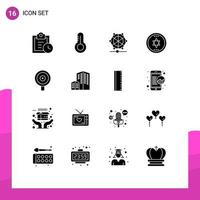 16 Creative Icons Modern Signs and Symbols of building target language finance magic Editable Vector Design Elements