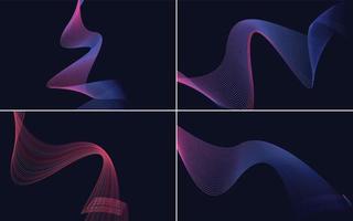 Collection of geometric minimal lines pattern set vector