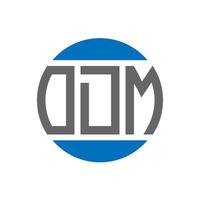 diseño de logotipo de letra odm sobre fondo blanco. concepto de logotipo de círculo de iniciales creativas de odm. diseño de letras odm. vector