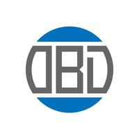 diseño de logotipo de letra obd sobre fondo blanco. concepto de logotipo de círculo de iniciales creativas obd. diseño de letras obd. vector