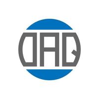 diseño de logotipo de letra oaq sobre fondo blanco. concepto de logotipo de círculo de iniciales creativas oaq. diseño de letras oaq. vector