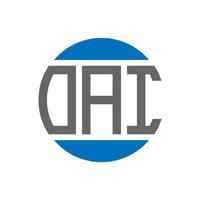 diseño de logotipo de letra oai sobre fondo blanco. concepto de logotipo de círculo de iniciales creativas de oai. diseño de letras oai. vector