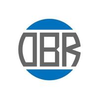 diseño de logotipo de letra obr sobre fondo blanco. obr concepto de logotipo de círculo de iniciales creativas. diseño de letras obr. vector