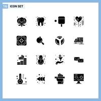 Stock Vector Icon Pack of 16 Line Signs and Symbols for pong navigation affection direction gps Editable Vector Design Elements