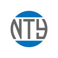 diseño de logotipo de letra nty sobre fondo blanco. concepto de logotipo de círculo de iniciales creativas nty. diseño de letra nty. vector