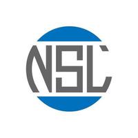 NSL letter logo design on white background. NSL creative initials circle logo concept. NSL letter design. vector