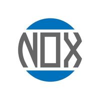 NOX letter logo design on white background. NOX creative initials circle logo concept. NOX letter design. vector